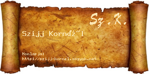 Szijj Kornél névjegykártya