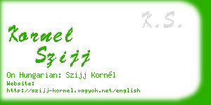 kornel szijj business card