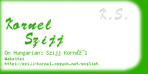 kornel szijj business card